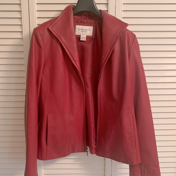 Nine West Red Leather Jacket - Medium